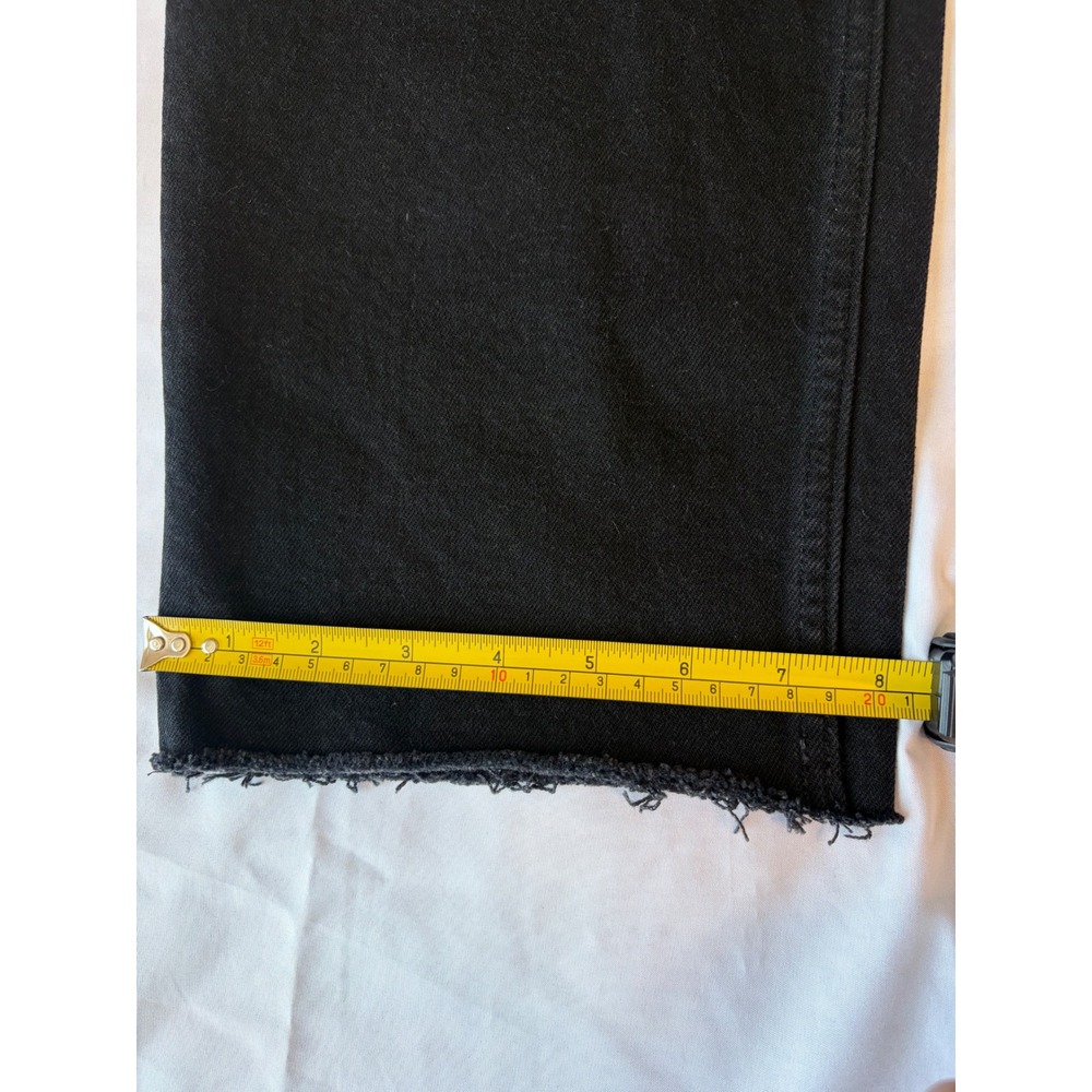 Everlane Way-High Wide Leg Jeans Black Raw Hem Denim Pants 28R High Rise - Picture 5 of 9